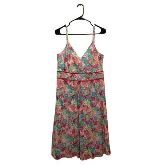 Chetta B Babydoll Dress Tropical Pineapple Novelty Print Multicolor Size 12 - Picture 6 of 13